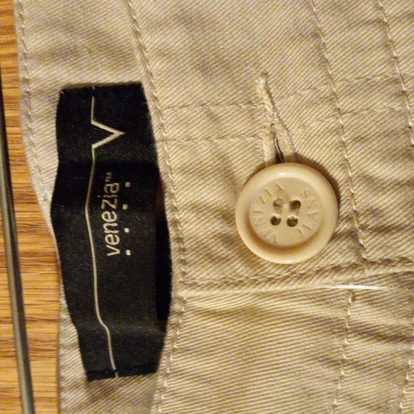 Womens Venezia pants drawstring cotton khaki beige sz 26 inseam 30 pockets - Picture 4 of 7